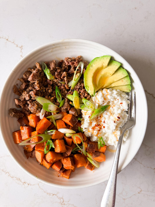Ground Beef + Baked Sweet Potatoes = Simply Delicious