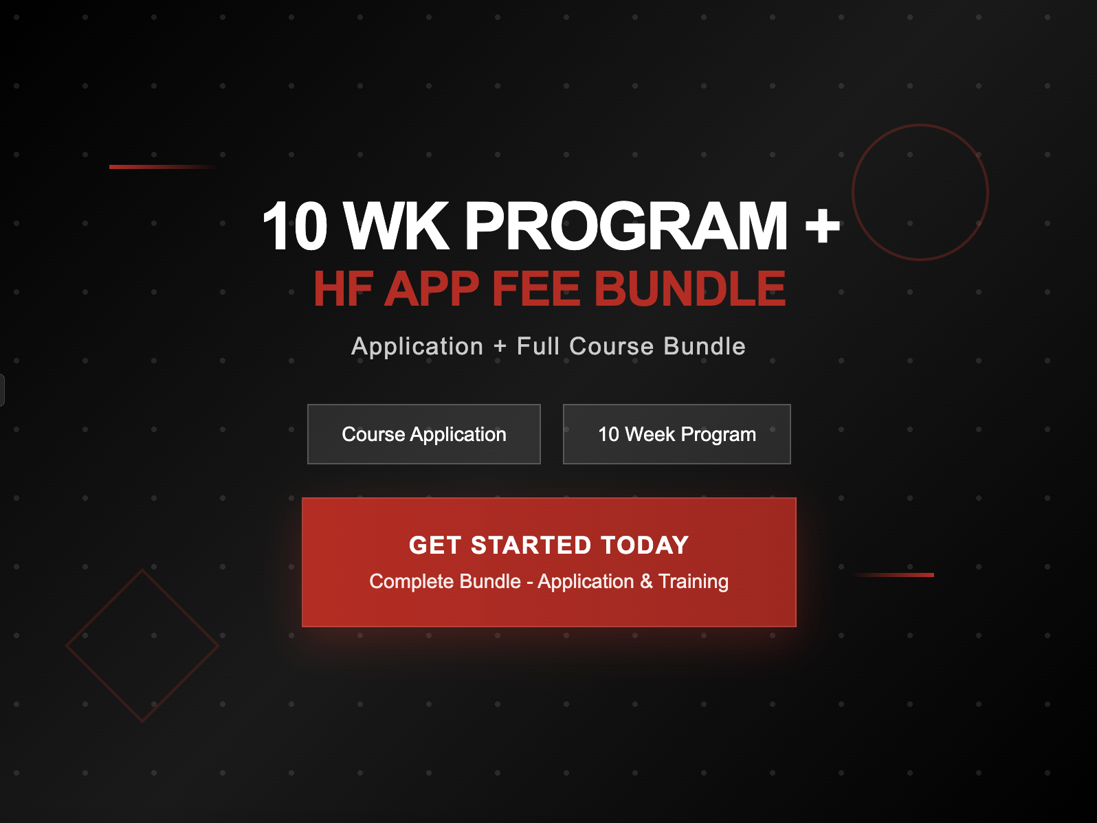 HF Application Fee + 10 Week Online Program